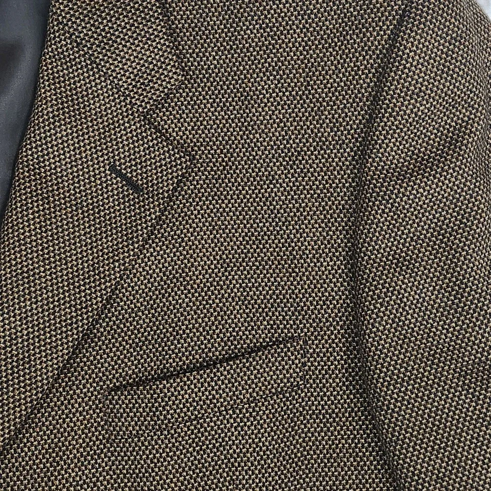 100% Cashmere Loro Piana Blazer Brown Gold-Thread SFI Sport Coat 3 Button men 44
